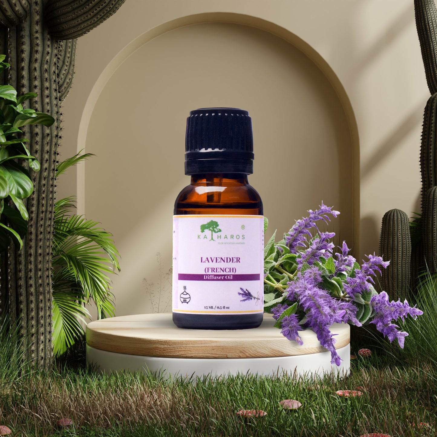 Floral Aroma Diffuser/Humidifier Oil Set of 5- Rose, Jasmine, French Lavender, Rajnigandha, Bouquet 15 mL Each