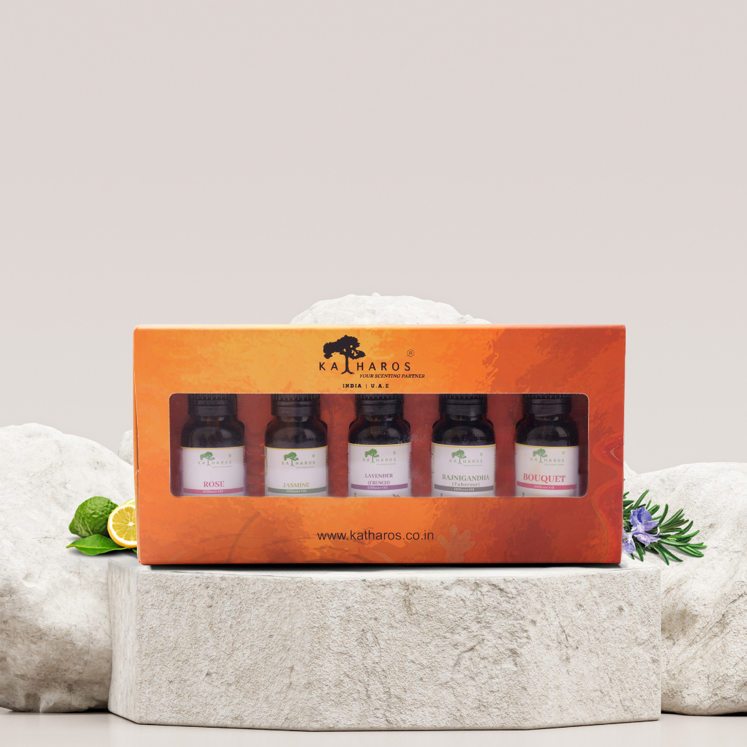 Woody Aroma Diffuser/Humidifier Oil Set of 5- Tobacco Vanilla, Oudh, Saffron Sandal, Sandalwood, Patchouli Vanilla 15 mL Each