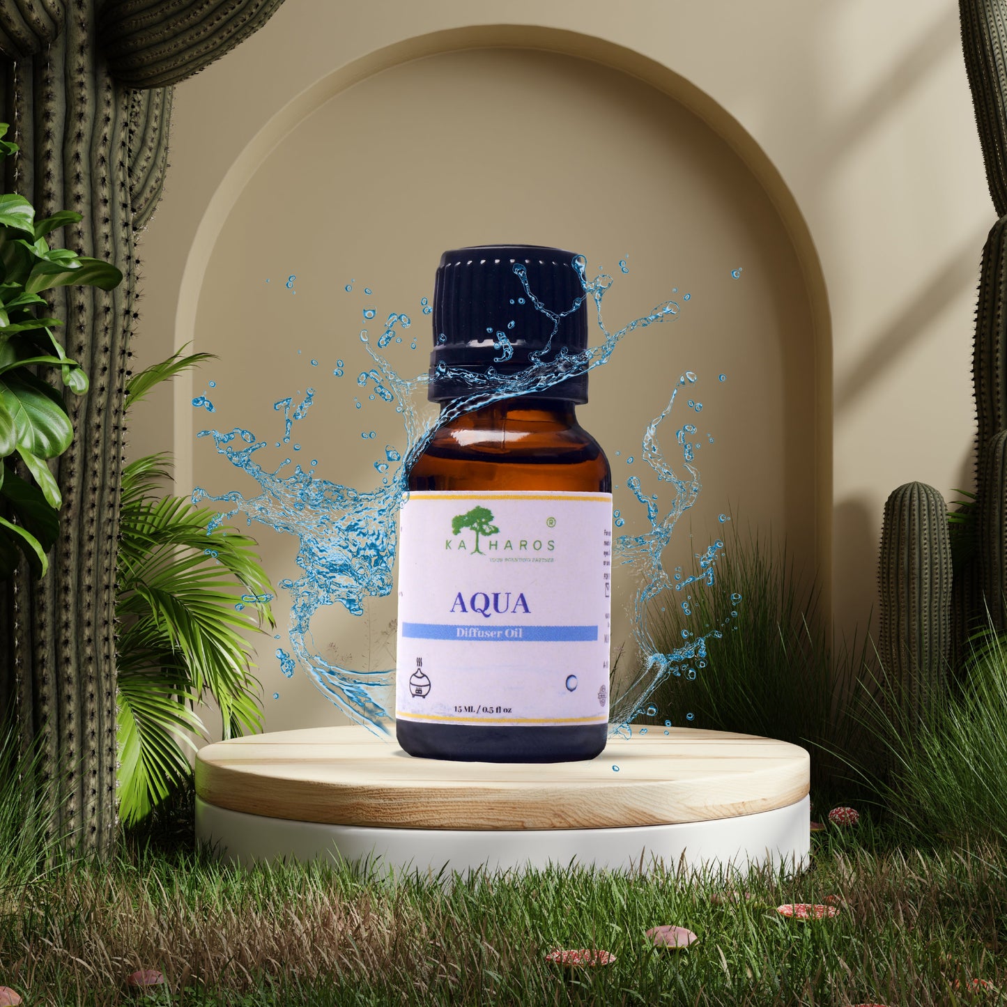Fresh Aroma Diffuser/Humidifier Oil  Set of 5- Aqua, Tropical, Panorama, Fresh Rain, Beach Pls 15 mL Each