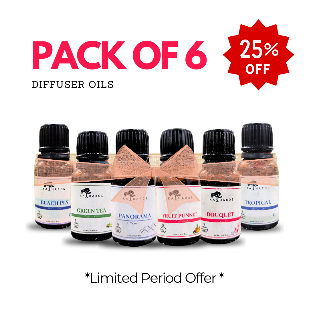 Pack of 6 Diffuser Oils | Katharos Aroma Diffuser Oils for home & office