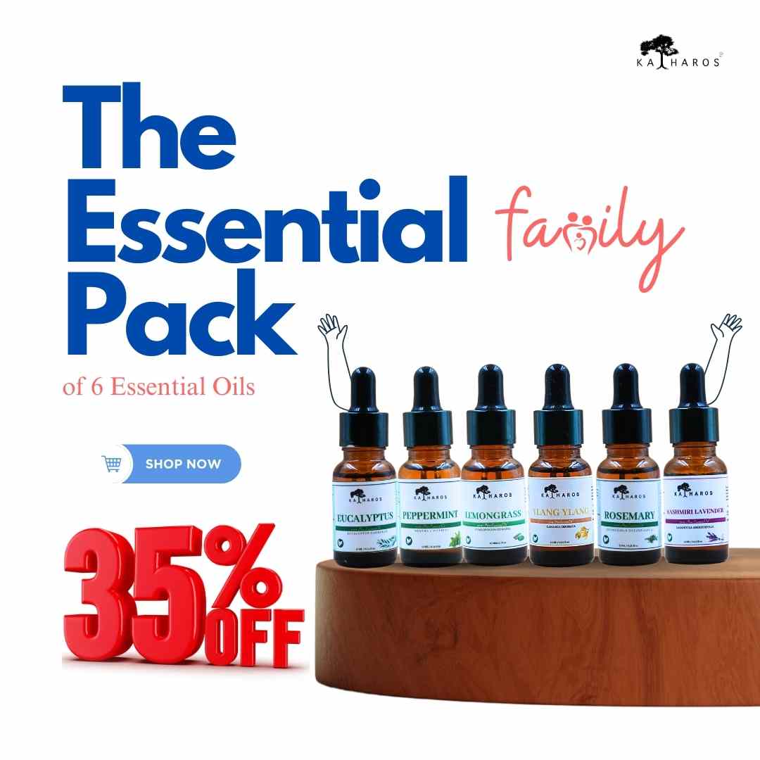 'The Essential Family Pack' Essential Oils Pack of 6  | Katharos Essential Oils for Personal Health Care