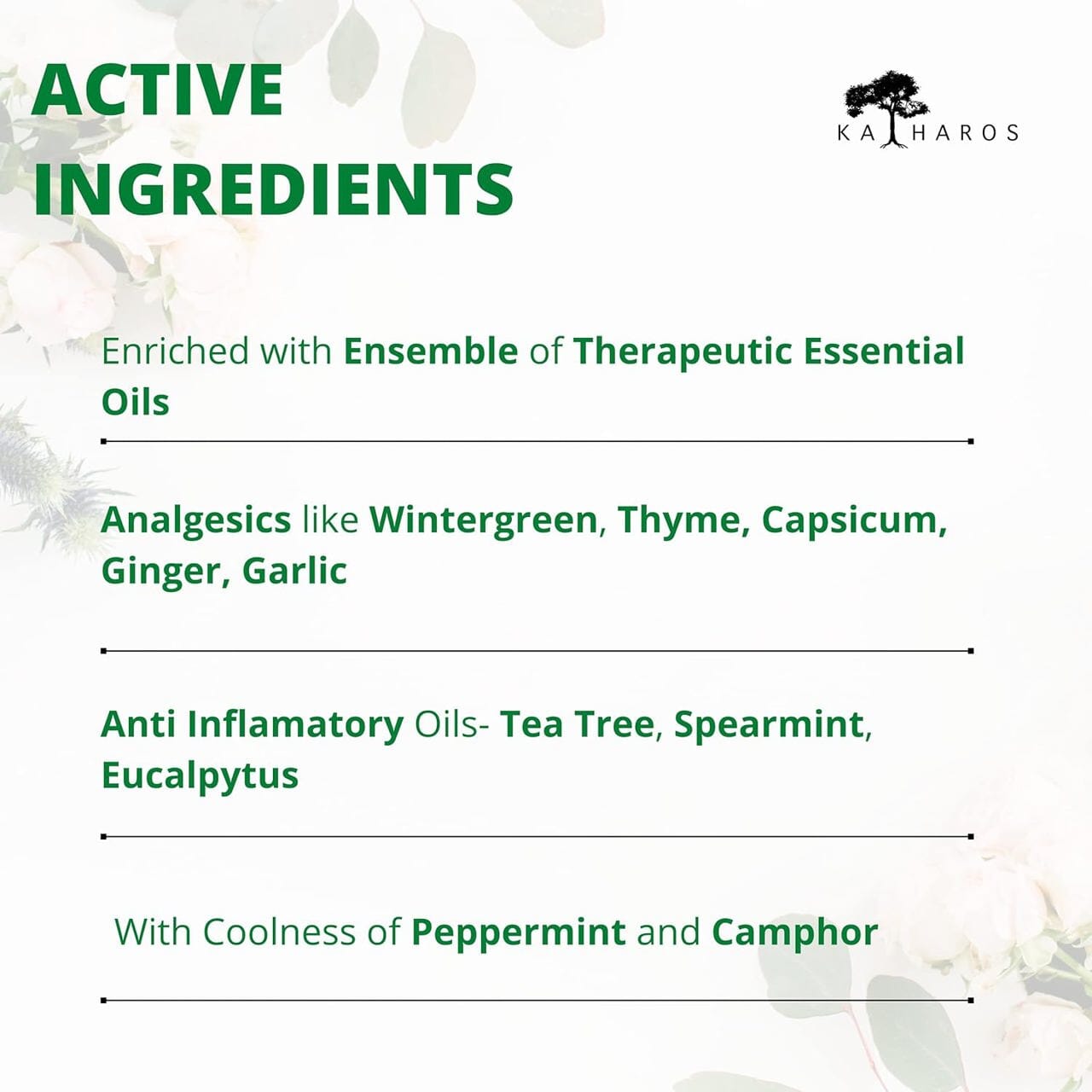 INSTA-R (Instant Pain Reliever) 50 mL Active Ingredients List
