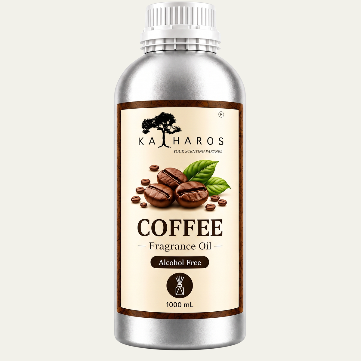 Katharos Coffee Fragrance Oil, 1 L bottle.