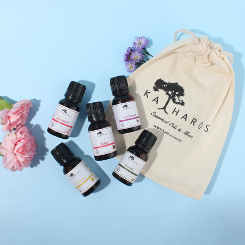 Floral Aroma Diffuser/Humidifier Oil - Rose, Lavender, Mogra, Nargis, Bouquet 15 mL Each Kit